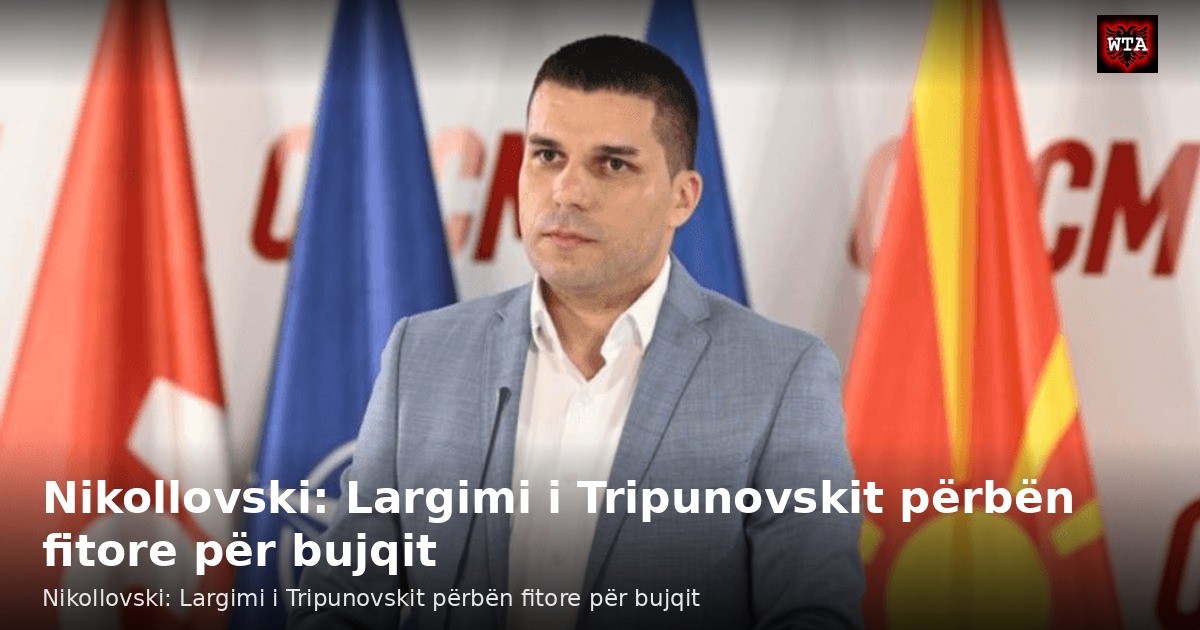 Nikollovski: Largimi i Tripunovskit përbën fitore për bujqit