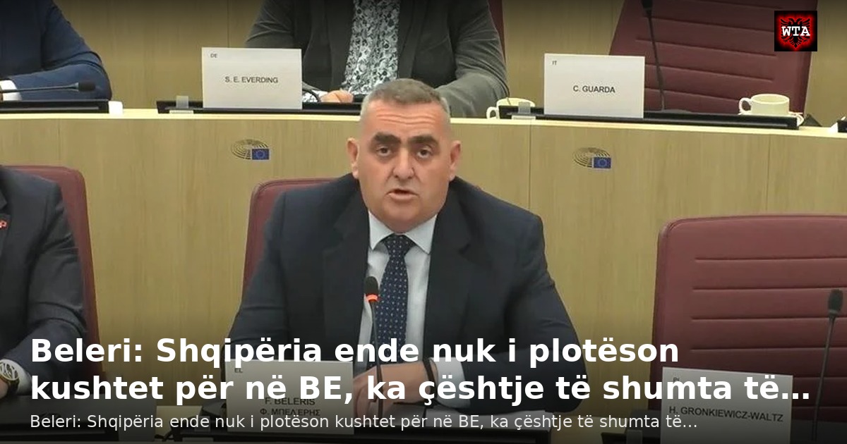 Beleri: Shqipëria ende nuk i plotëson kushtet për në BE, ka çështje të shumta të…