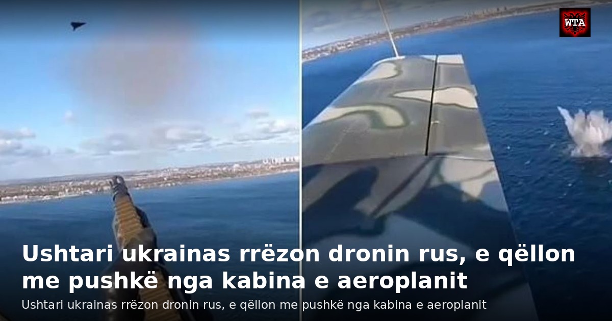 Ushtari ukrainas rrëzon dronin rus, e qëllon me pushkë nga kabina e aeroplanit