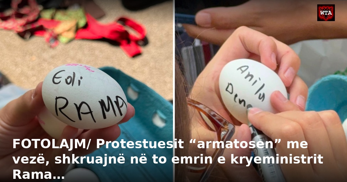 FOTOLAJM/ Protestuesit “armatosen” me vezë, shkruajnë në to emrin e kryeministrit Rama…