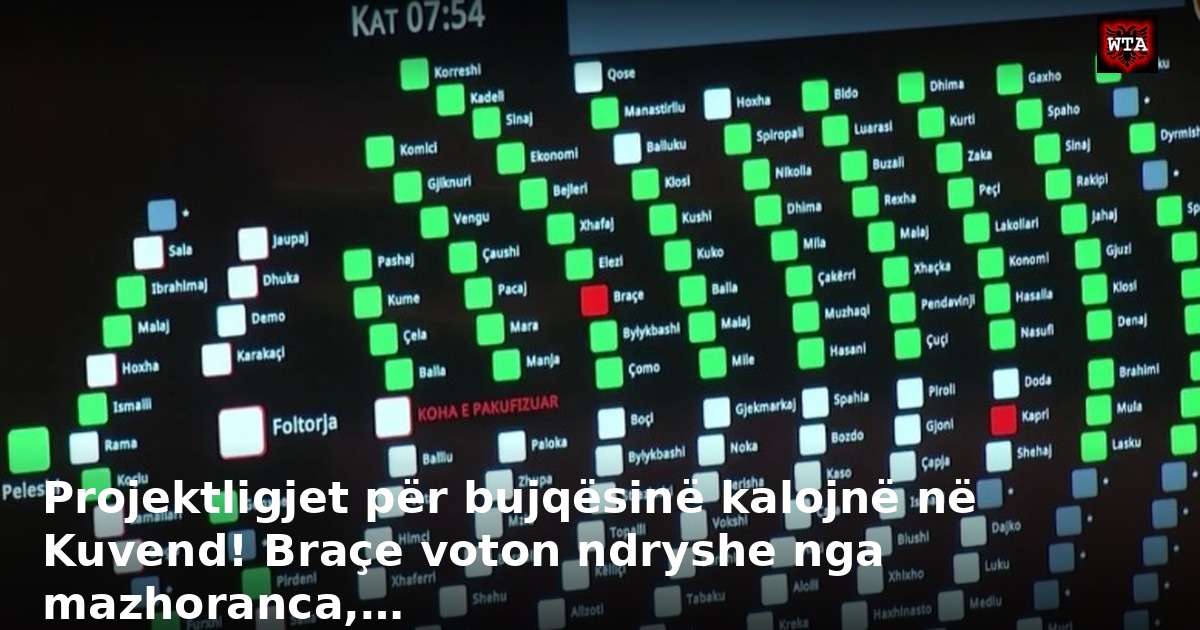 Projektligjet për bujqësinë kalojnë në Kuvend! Braçe voton ndryshe nga mazhoranca,…