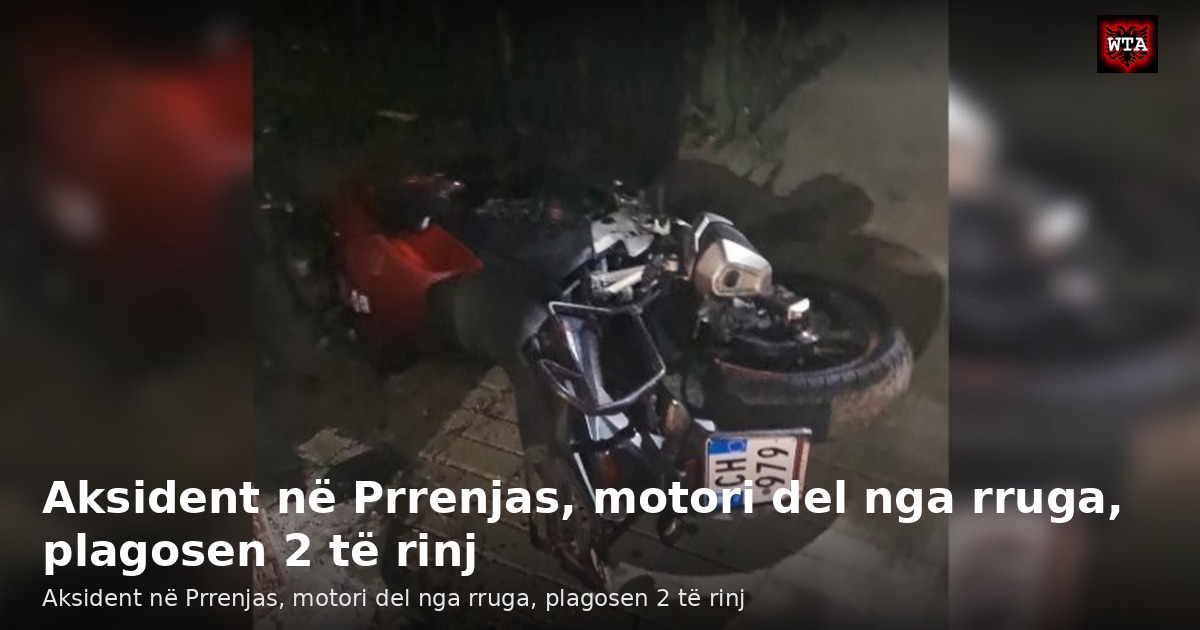 Aksident në Prrenjas, motori del nga rruga, plagosen 2 të rinj