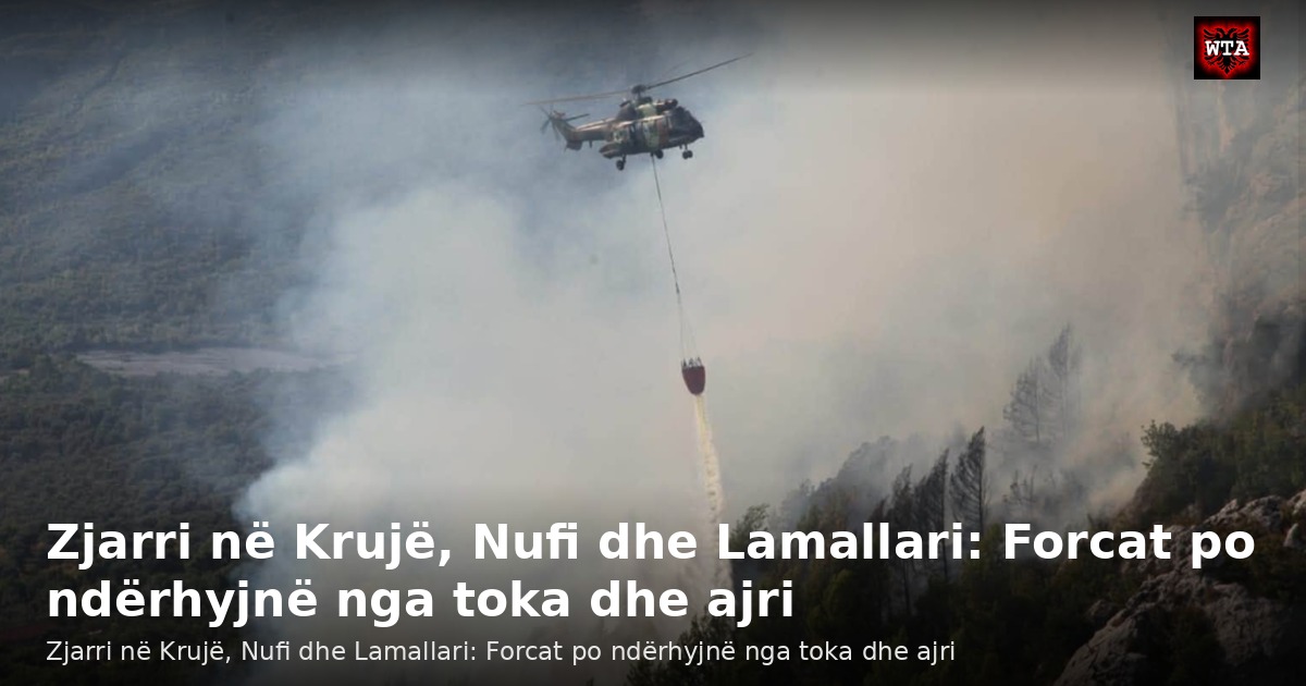 Zjarri në Krujë, Nufi dhe Lamallari: Forcat po ndërhyjnë nga toka dhe ajri